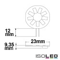 ISOLED LED Stiftsockell-Platine 9SMD, Pin seitlich, 12V AC/DC, G4, 1.5W 3000K 150lm 120°, nicht dimmbar