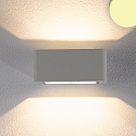 LED Außenwandleuchte Up&Down, eckig, 4x3W CREE, IP54, 3000K 490lm 120°, Aluminium, Silber