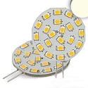 LED Stiftsockel-Platine 21SMD, Pin seitlich, 12V AC/DC, G4, 3W 4000K 320lm 120�, nicht dimmbar