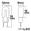 ISOLED LED Stiftsockellampe 12SMD, G4, 12V AC/DC, 12W 2700K 100lm 300°, mattiert, nicht dimmbar