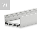 LED surface mount profile SURF24 FLAT V1, aluminium, 200cm, anodized aluminium
