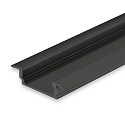 LED Einbau-/ Aufbauprofil DIVE12 FLAT, Aluminium, 200cm, Schwarz RAL 9005
