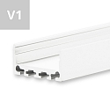 LED surface mount profile SURF24 FLAT V1, aluminium, 200cm, white RAL 9010
