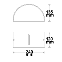 ISOLED Outdoor wall luminaire Up&Down, IP54, semicircular, E27, excl. lamps, aluminium, anthracite