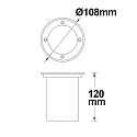 ISOLED Outdoor Bodeneinbaustrahler f�r GU10, IP67, begehbar, Aluminium, exkl. Leuchtmittel, Rund, � 10.8cm