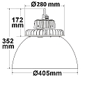 LED Hallenleuchte FL mit PC-Reflektor, IP65, 200W 28000lm, 1-10V dimmbar, 5700K 70�