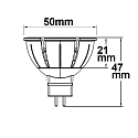 ISOLED Full spectrum LED spot MR16 COB, 12V AC / DC, GU5.3, 7W 2700K 500lm 36�, CRI>98, dimmable