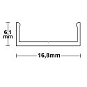 ISOLED Fastening strip for mounting profiles, anodized aluminium, 200cm
