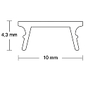 ISOLED Zubeh�r f�r Profil SURF8 / UP8 / UP10 - Abdeckung COVER23 opal/satiniert, 65% Transluzenz, 200cm