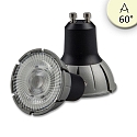Full spectrum LED spot COB, GU10, 7W 2700K 460lm 546cd 60�, CRi >98, dimmable, grey-black