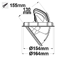 ISOLED LED Shop-Downlight SPHERE, IP42, � 16.4cm, ausschwenkbar + drehbar, nicht dimmbar, wei�, 35W 3000K 3100lm 38�