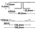 ISOLED LED drywall lighting profile DOUBLE CURVE, indirect lightbeam, for 2 LED strips, aluminium, 200cm, anodized aluminium