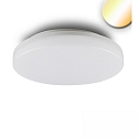 Outdoor LED ceiling / wall luminaire, IP54, 24W, ColorSwitch 3000K|4000K, 2700lm 120�, white, without sensor