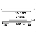 ISOLED FastFix LED Linearsystem S Balken / Adaptermodul mit integrierter 77cm 3-Phasen Stromschiene, IP20, 143.7cm, max. 2000W