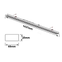 ISOLED FastFix LED linear system S Modul, IP40, 150cm, 1-10V dimmable, 25-75W 5000K, 10600lm 25� left/25� right