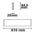 ISOLED LED Wandleuchte Linear Up+Down 600, IP40, L�nge 61cm, 25W 3000K 1300+500lm 2x120�, Aluminium, Schwarz