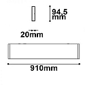 LED Wandleuchte Linear Up+Down 900, IP40, L�nge 91cm, 30W 3000K 1700+600lm 2x120�, Aluminium, Schwarz