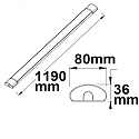 ISOLED LED Aufbauleuchte, IP42, L�nge 119cm, 40W Color Switch 3000-4000K 4000lm 120�, Aluminium, wei�