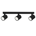 Wall- and ceiling luminaire GU10 Triple, 3 flame, IP20, swivelling, excl. lamps, aluminium, matt black