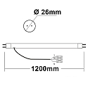 ISOLED T8 LED R�hre HIGHLINE+ mit drehbaren Endkappen, 120cm, IP42, 230V AC, G13, 22W 3000K 2700lm 120�, nicht dimmbar, matt