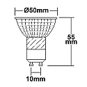 ISOLED LED Strahler prismatisch, CRi >90, GU10, 5W 3000K 380lm 795cd 45�, Chrom / klar strukturiert