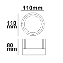 ISOLED Outdoor LED wall luminaire, IP54, with roof, round, � 11cm, 6W 3000K 430lm, aluminium, sand black