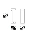 ISOLED LED Wegeleuchte POLLER-1, eckig, IP54, 7W 3000K 300lm, Aluminium, sandschwarz, H�he 30cm