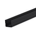 LED Aufbauprofil SURF8, Aluminium, 200cm, Schwarz RAL 9005