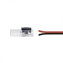 Clipped cable connection (max. 5A) for 2-pole IP20 LED strips (with 1cm width and pitch >0.7cm)