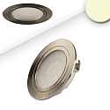 LED furniture recessed spotlight MiniAMP, IP40, � 6.5cm, dimmable, brushed nickel / satined, 12V DC, 2W 3000K 140lm 100�