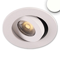 Recessed LED luminaire MiniAMP, IP40, � 5.2cm, 24V DC, CRi >91, swivelling 30�, dimmable, 3W 4000K 310lm 50�, white