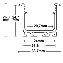 ISOLED LED recessed / surface mount profile DIVE24, aluminium, 200cm, white RAL 9010