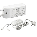 LED Trafo MiniAMP, IP20, 12V/DC, 0-30W, 200cm Kabel mit Flachstecker, sekund�r 2 female Buchsen