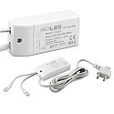 LED Trafo MiniAMP, IP20, 24V/DC, 0-30W, 200cm Kabel mit Flachstecker, sekund�r 2 female Buchsen