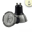 Full spectrum LED spot TOQ, GU10, 5.5W 4000K 460lm 1496cd 36�, CRi >98, dimmable, grey-black