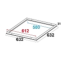 ISOLED Accessory for LED panel - recessed mounting frame, aluminium, white RAL 9016, panel 600 (60 x 60cm)