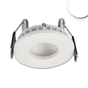 Recessed LED luminaire LUNA MiniAMP, indirect lightbeam, � 7.5cm, 24V DC, dimmable, aluminium, white, 4W 2700K 175lm 120�