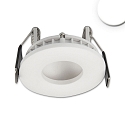 Recessed LED luminaire LUNA MiniAMP, indirect lightbeam, � 7.5cm, 24V DC, dimmable, aluminium, white, 4W 4000K 200lm 120�