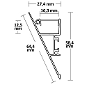 ISOLED LED surface mount profile HIDE TRIANGLE, wedge shape, indirect lightbeam, aluminium, 200cm, anodized aluminium