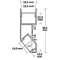 ISOLED LED surface mount profile HIDE ASYNC, for 2 LED strips, direct/ indirect 50�, aluminium, 200cm, anodized aluminium