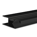 LED surface mount profile HIDE ASYNC, for 2 LED strips, direct/ indirect 50�, aluminium, 200cm, black RAL 9005