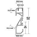 ISOLED LED Sockelleisten-Profil HIDE BOTTOM, f�r 2 LED-Strips, Direkt/Indirekt, Aluminium pulverbeschichtet, IP20, Wei� RAL 9003