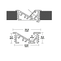 ISOLED LED recessed profile FURNIT6 D for furniture mounting, 42� tilted, aluminium, 200cm, anodized aluminium