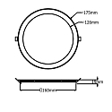ISOLED LED Downlight, 12W, rund, ultra flach, silber, warmwei�, dimmbar