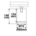 ISOLED LED 3-Phasen Schienenstrahler, fokussierbar 20�-70�, CRI92, kardanisch, schaltbar, 42W 3500K 4200lm, schwarz matt