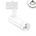 LED 3-Phasen Spot-Strahler, IP20, 8W, fokussierbar 20�-55�, CRi>90, kardanisch, schaltbar, 4000K 740lm, wei� matt