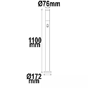 bollard lamp 1100 cylindrical, with sensor, switchable E27 IP44, stainless steel 