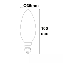 ISOLED 3er Pack LED Filament Kerzenform, E14, 4W 3000K 400lm 360�, nicht dimmbar, klar