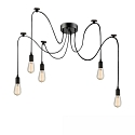 H�ngeleuchte SPIDER 1, 5x E27 (exkl.), 5 Kabel � 150-200cm, Metall, schwarz