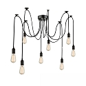H�ngeleuchte SPIDER 1, 8x E27 (exkl.), 8 Kabel � 150-350cm, Metall, schwarz